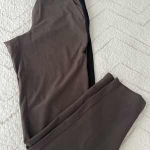 ATHLETA Brooklyn Ankle Pants Sz 8Tall Gray Houndstooth w Black Side Stripe